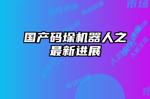國產(chǎn)碼垛機器人之最新進展
