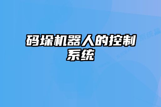 碼垛機(jī)器人的控制系統(tǒng)
