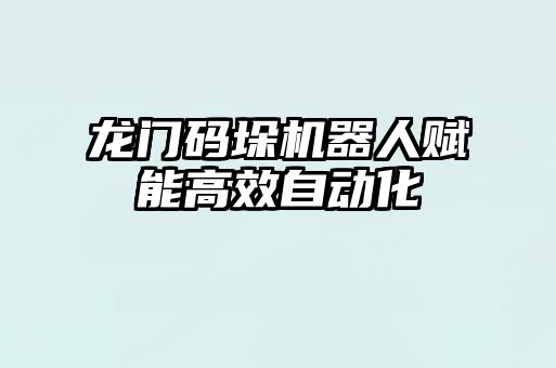龍門(mén)碼垛機(jī)器人賦能高效自動(dòng)化