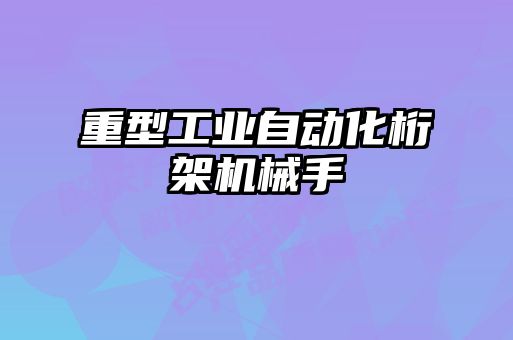 重型工業(yè)自動化桁架機械手