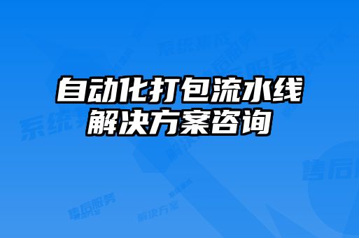 自動(dòng)化打包流水線解決方案咨詢