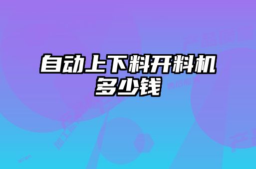 自動(dòng)上下料開(kāi)料機(jī)多少錢(qián)