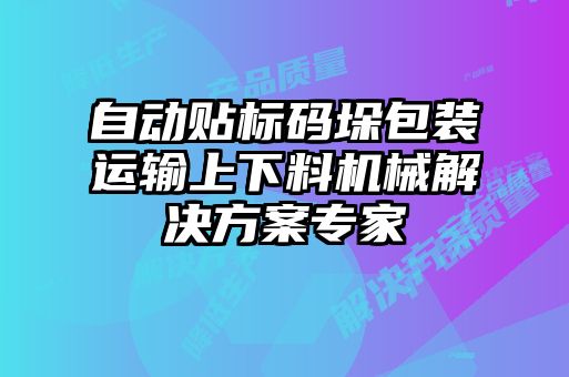自動貼標(biāo)碼垛包裝運輸上下料機械解決方案專家