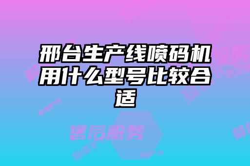 邢臺生產(chǎn)線噴碼機用什么型號比較合適