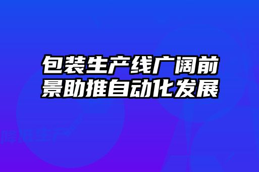 包裝生產(chǎn)線廣闊前景助推自動(dòng)化發(fā)展