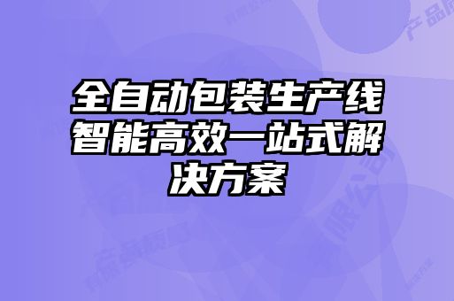 全自動包裝生產(chǎn)線智能高效一站式解決方案