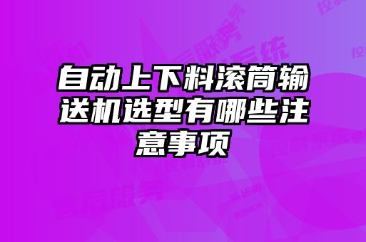 自動上下料滾筒輸送機(jī)選型有哪些注意事項(xiàng)