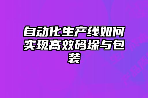 自動(dòng)化生產(chǎn)線如何實(shí)現(xiàn)高效碼垛與包裝