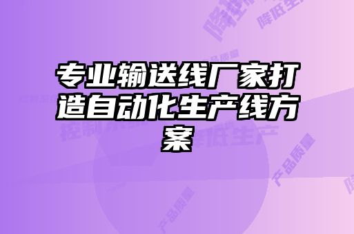 專業(yè)輸送線廠家打造自動(dòng)化生產(chǎn)線方案