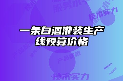 一條白酒灌裝生產線預算價格
