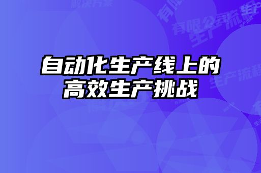 自動(dòng)化生產(chǎn)線上的高效生產(chǎn)挑戰(zhàn)