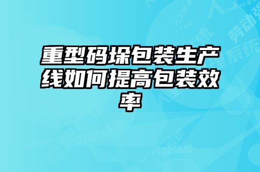 重型碼垛包裝生產(chǎn)線如何提高包裝效率